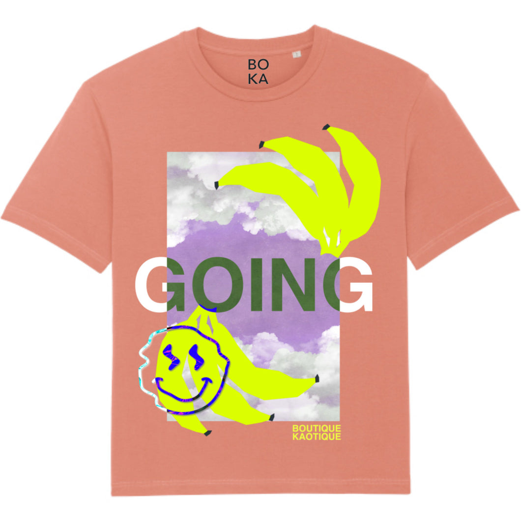 Going Bananas Rose Clay Organic Cotton T-Shirt.